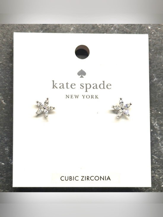 kate spade Jewelry - Kate  Spade Silver Cubic Zirconia Flower Stud Earrings NWT